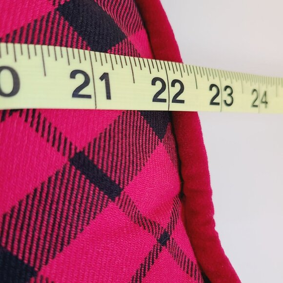 Holiday Throw Pillow Buffalo Plaid With Antler Greenery Christmas Design - Picture 11 of 12